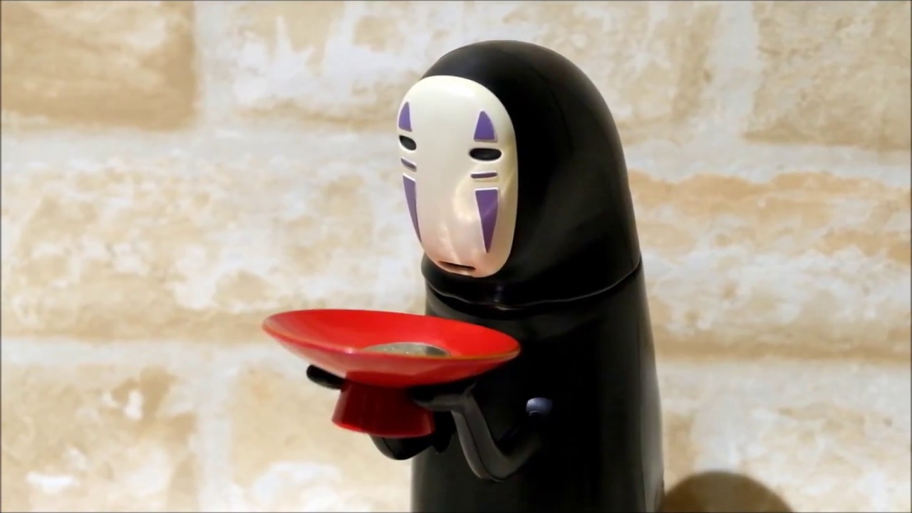 千と千尋の神隠し カオナシむしゃむしゃ貯金箱 - YouTube