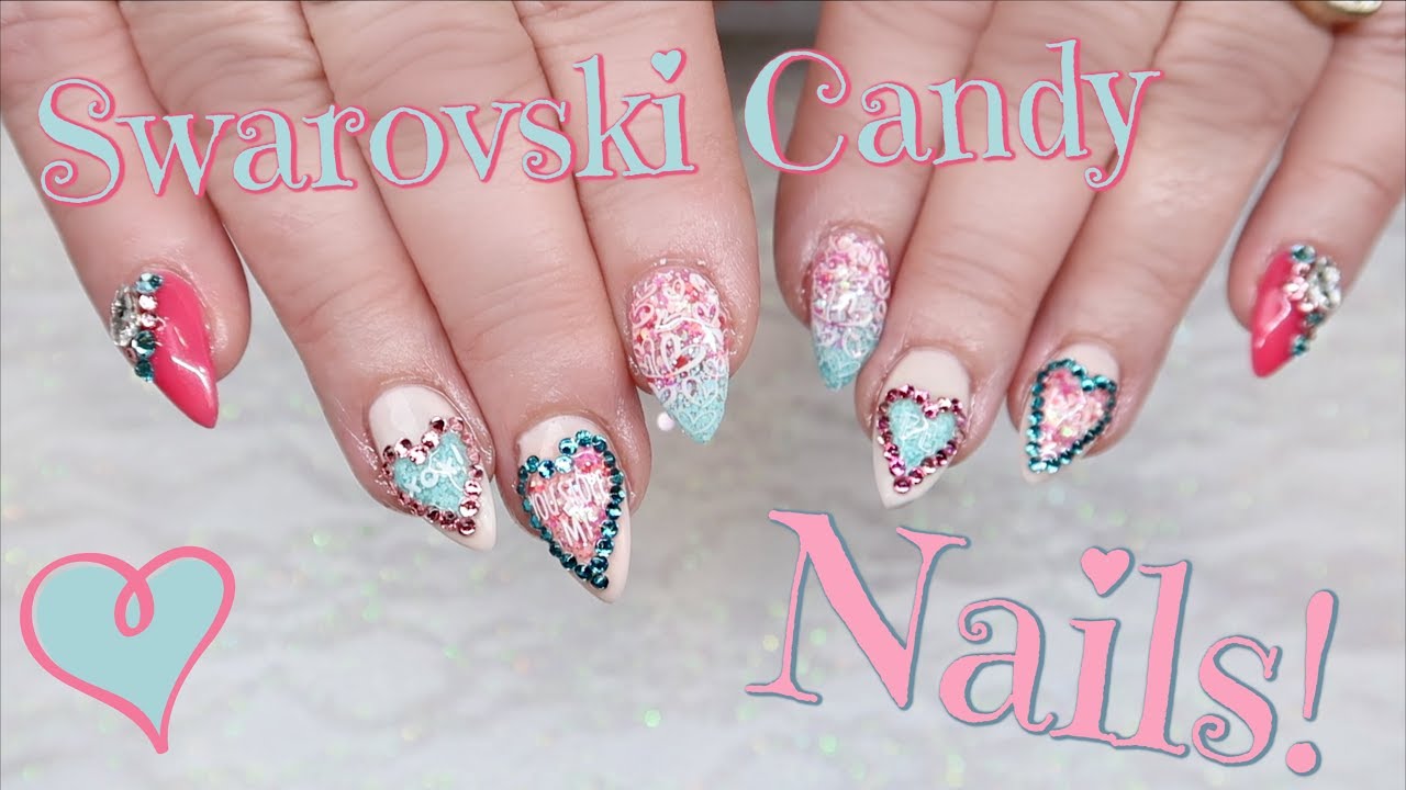 Swarovski Crystal Candy Nails! | (Collab w/ Sarah's Nail Secrets