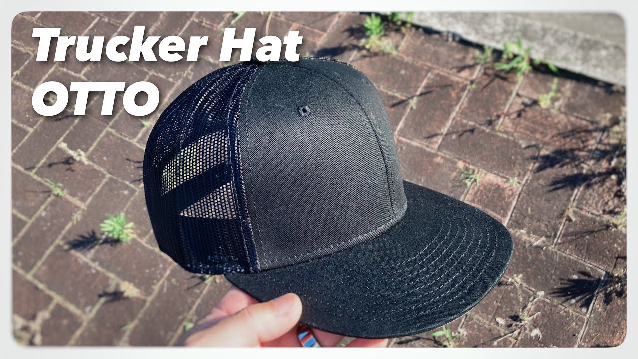 New mesh cap! OTTO Trucker Cap! 6-panel cotton flat bill - YouTube