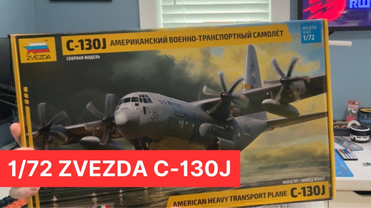 Zvezda 1/72 C-130J Hercules: A look inside the box - YouTube