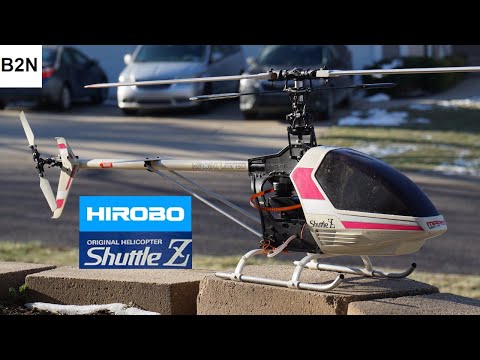 Nitro RC Heli Hirobo Shuttle Z - Park Flying and Detailed Look