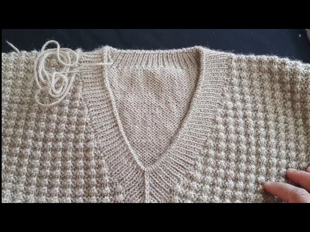 V - Shape Neck Knitting/Border Knitting (Part-1) - YouTube