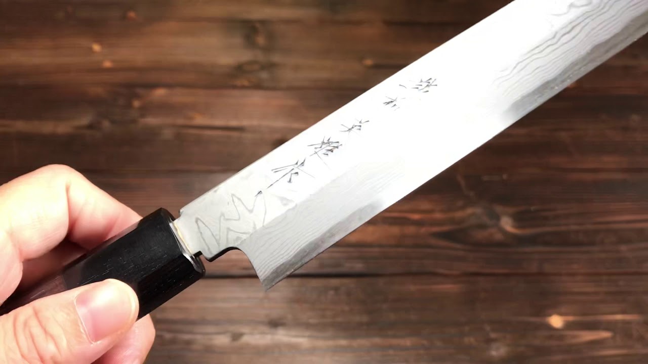 北岡英雄】作 柳刃包丁 240mm 墨流し 白紙鋼/Kitaoka Hideo,Yanagiba