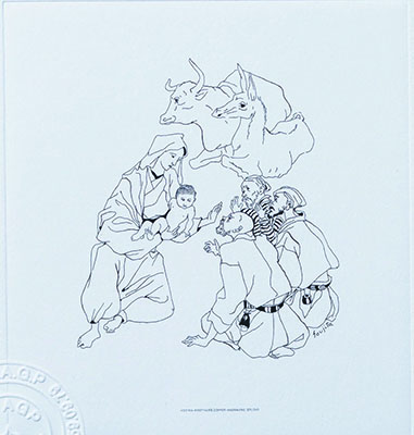 キリスト生誕」と「東方三博士の礼拝」 | フジタの未発表銅版画 | 河村