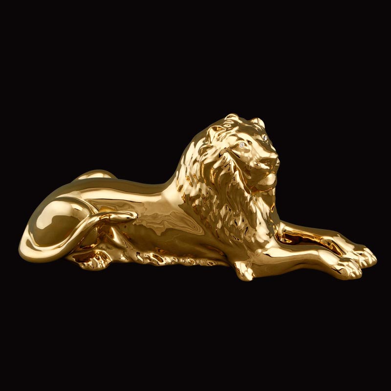 イタリア ライオン AHURA 陶器 置物 オブジェ 風水 縁起物 獅子