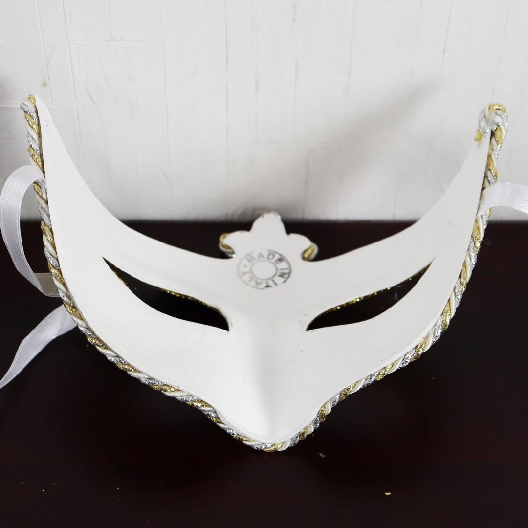 ベネチアンマスク カーニバルマスク 仮面 ハーフ ゴールド ホワイト