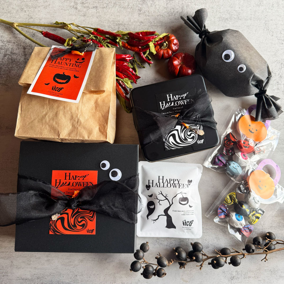 ハロウィン限定クッキー48包み｜ほうきチャーム＆カード付きスペシャル