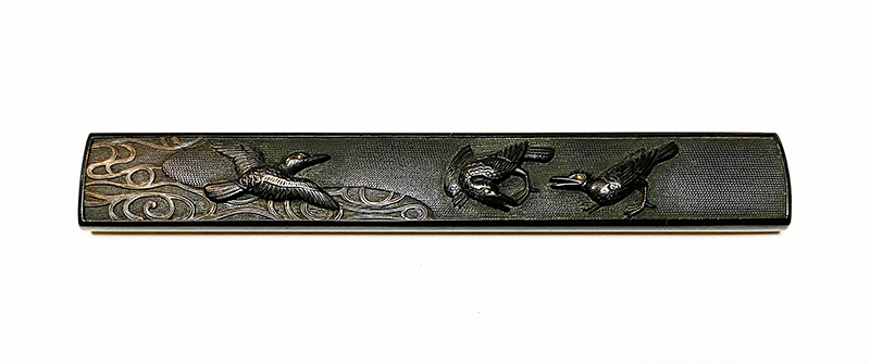 水鳥図小柄 銘 後藤理兵衛（顕乗） Kozuka design of Birds Signed by