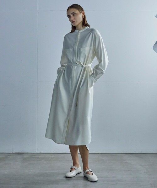 セール】 ウールフラノ シャツドレス （ロング・マキシ丈ワンピース