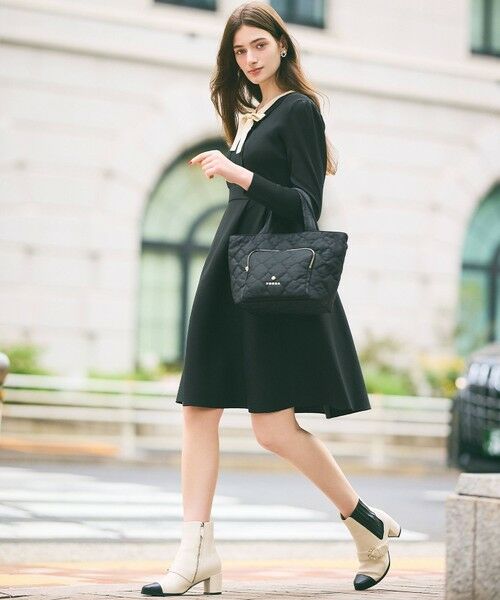 セール】 【洗える】BAR RIBBON KNIT DRESS ニットドレス （ミニ丈