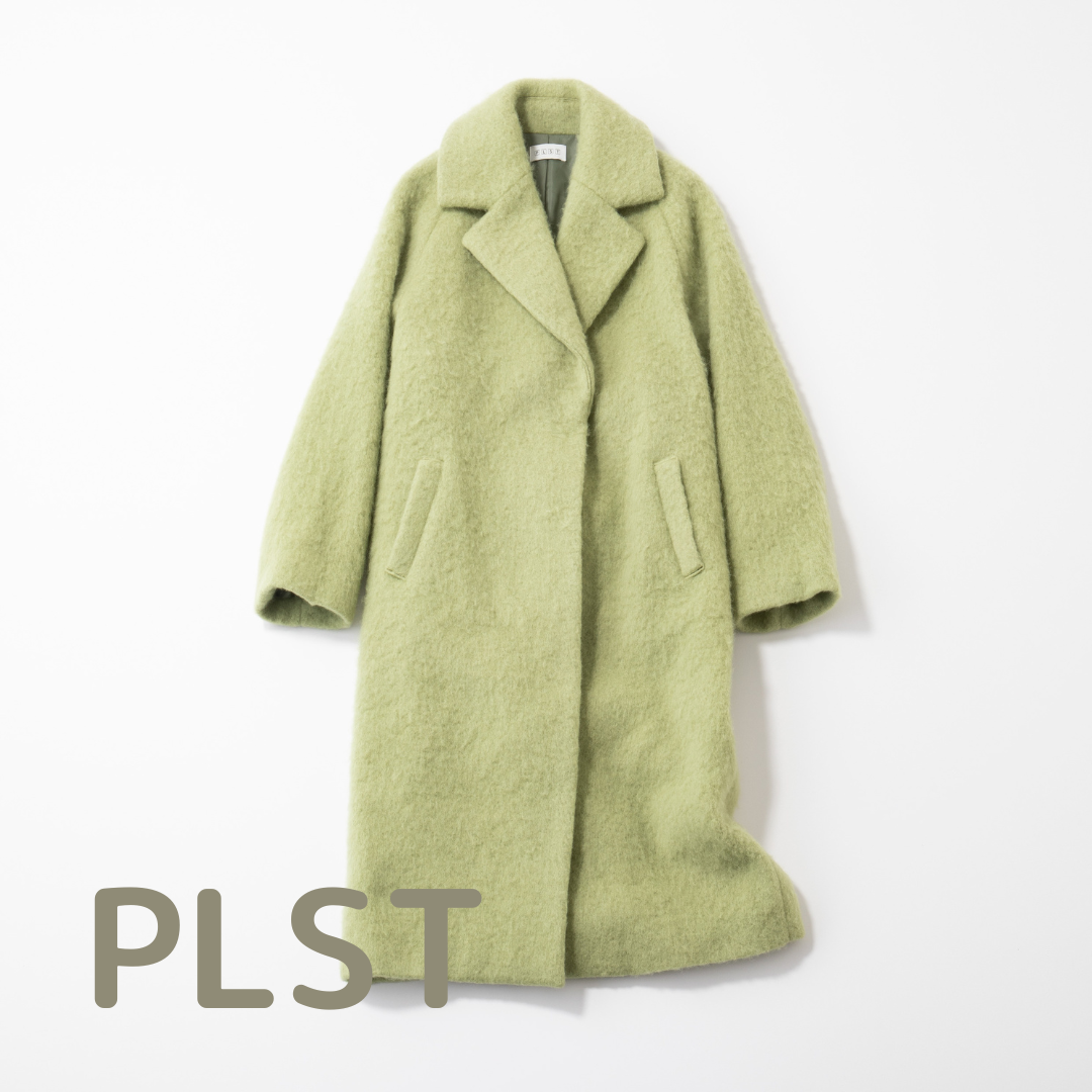 カラーに挑戦するなら「PLST」のシャギーコート！チェスターだから大人
