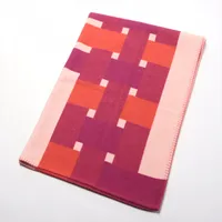 エルメス ブランケット ウール×カシミヤ ボルドー×オレンジ A3439568