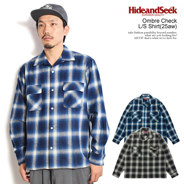 HIDE AND SEEK ハイドアンドシーク Ombre Check L/S Shirt (25aw)