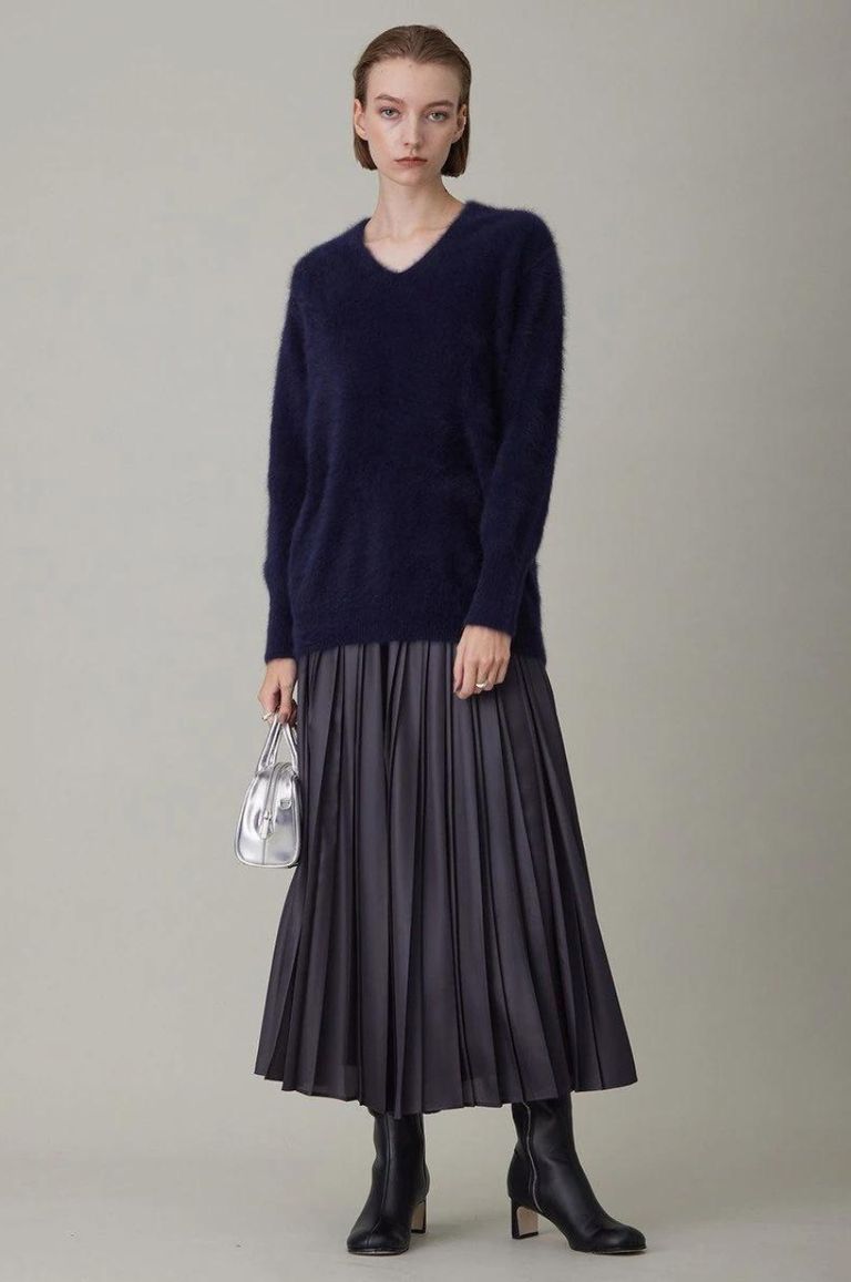 iCB - フォックスカシミヤ プルオーバー(ネイビー)フォックス