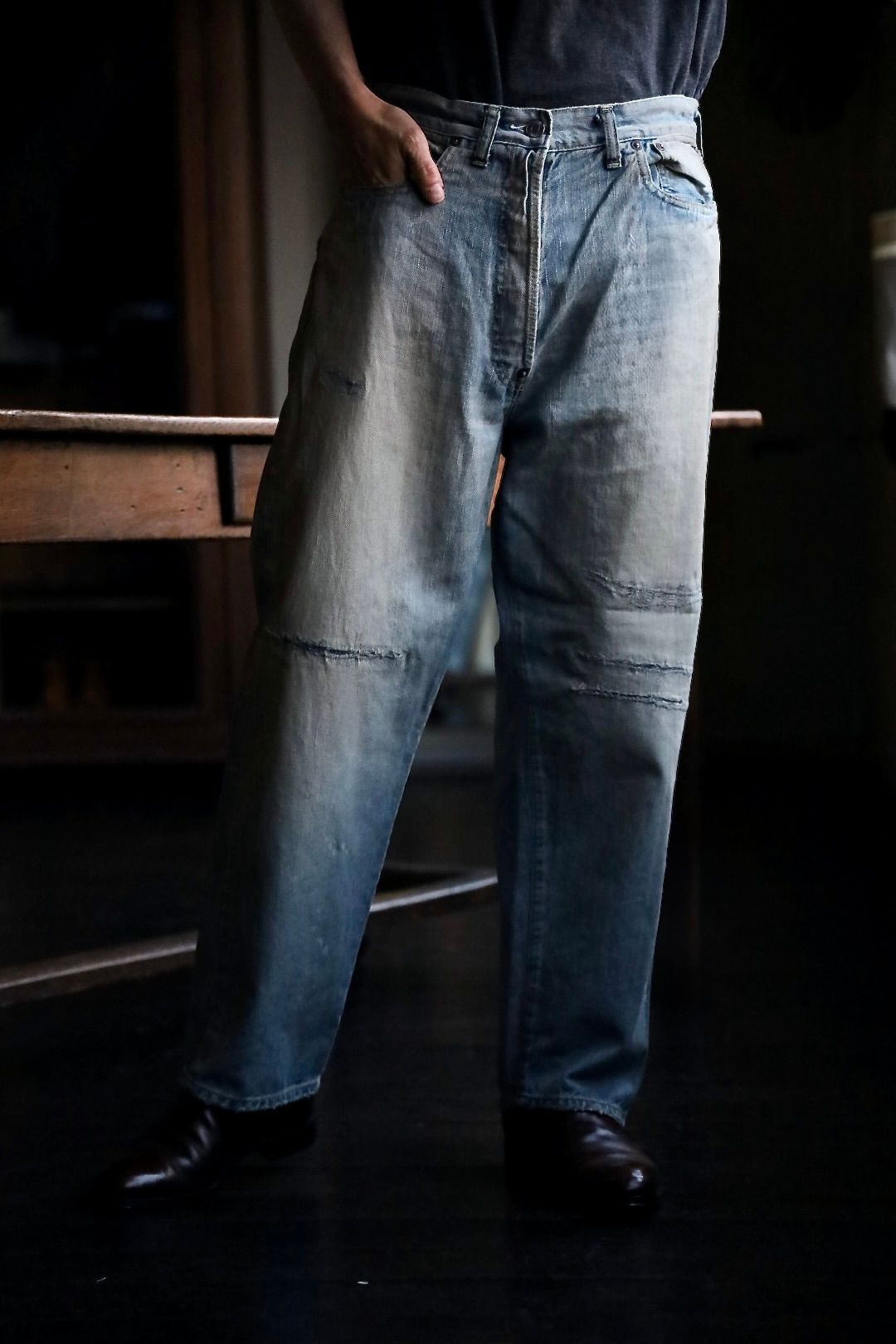 A.PRESSE - アプレッセ No.37 Washed Wide Denim Pants(25SAP-04-06H