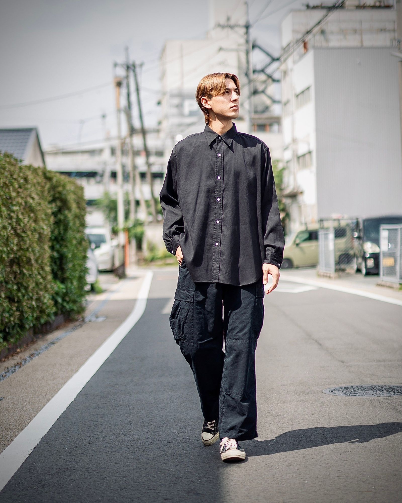 A.PRESSE - Double Weave Twill Regular Collar Shirt(24AAP-02-07H