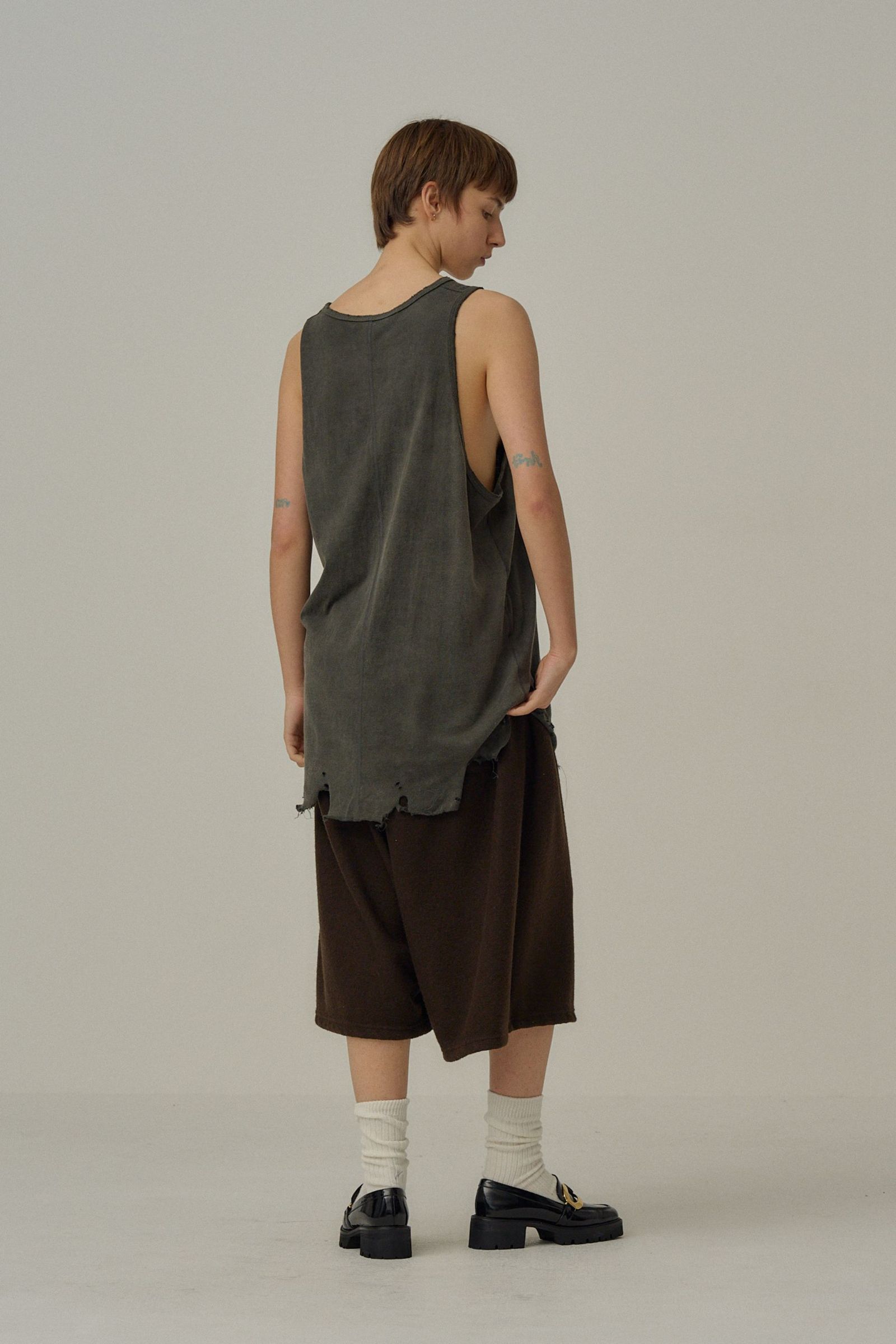 ANCELLM - DAMAGE TANK TOP | BLACK | タンクトップ | NapsNote