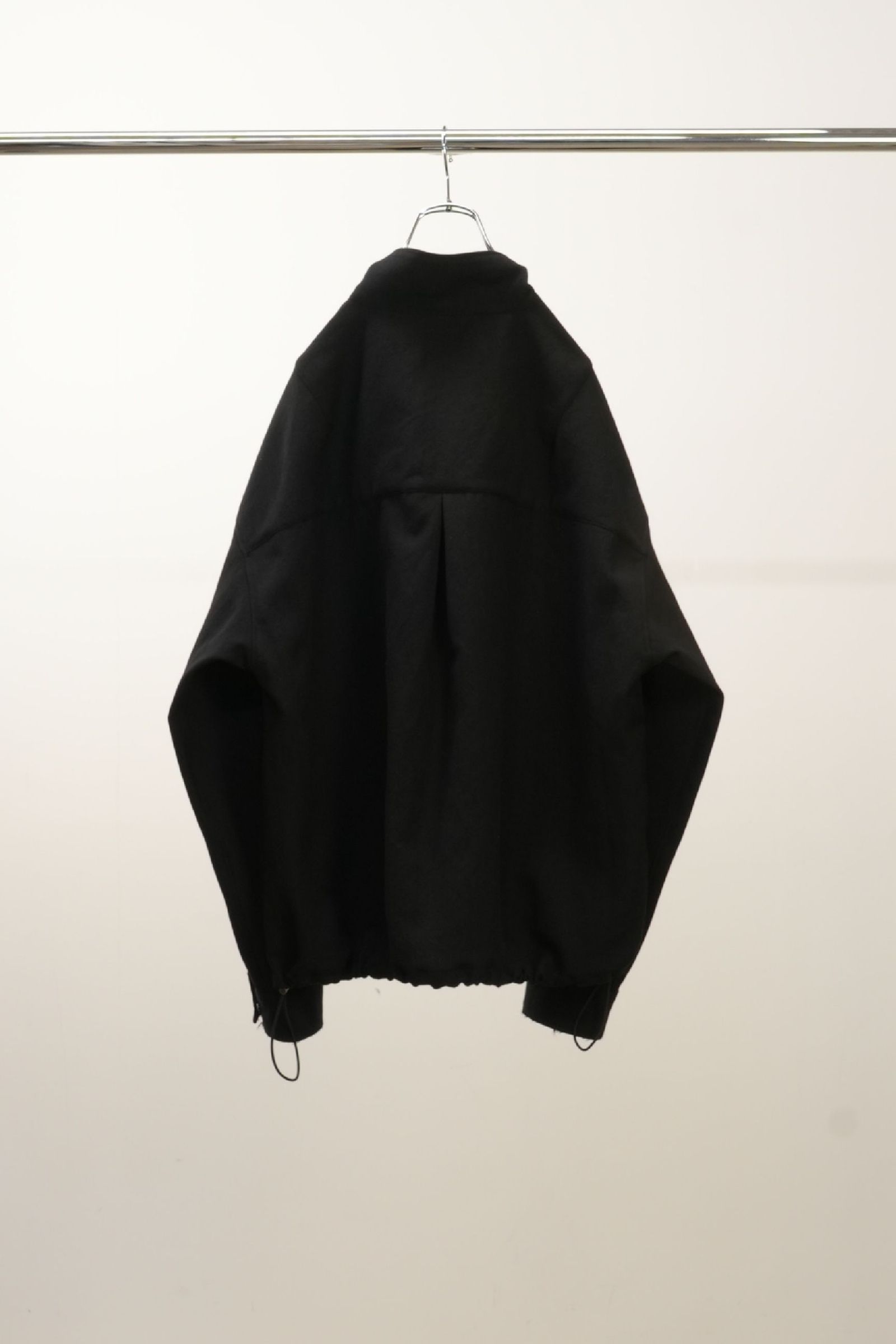 ANCELLM - WOOL HALF ZIP PULL OVER SHIRT | BLACK | ハーフジップ