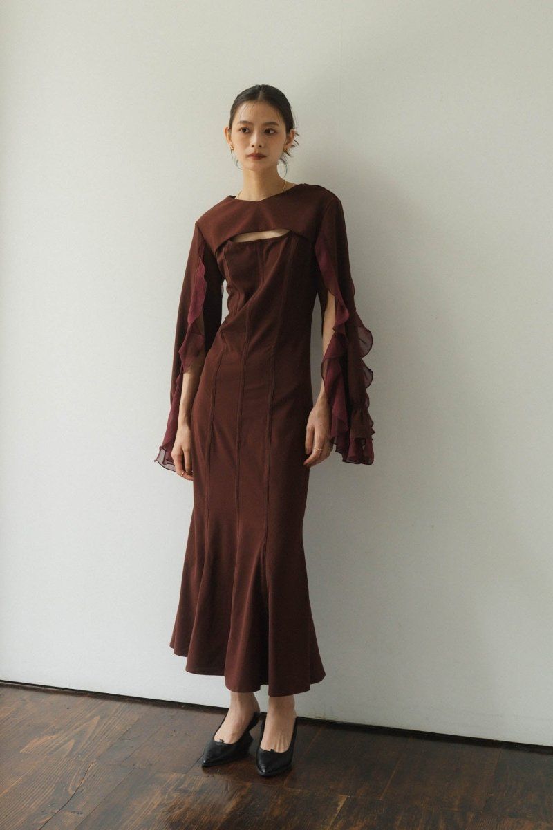 Knuth Marf - frill sleeves one piece / フリルスリーブ ワンピース