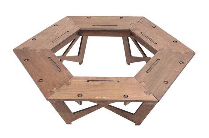 まるでパズル！？ハイランダーから「プライウッドヘキサゴンテーブル