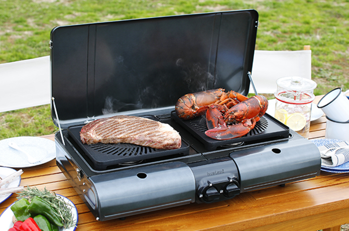 新品未使用】イワタニ FLAT TWINS BBQこんろCB-TBG-2-OL イワタニ FLAT