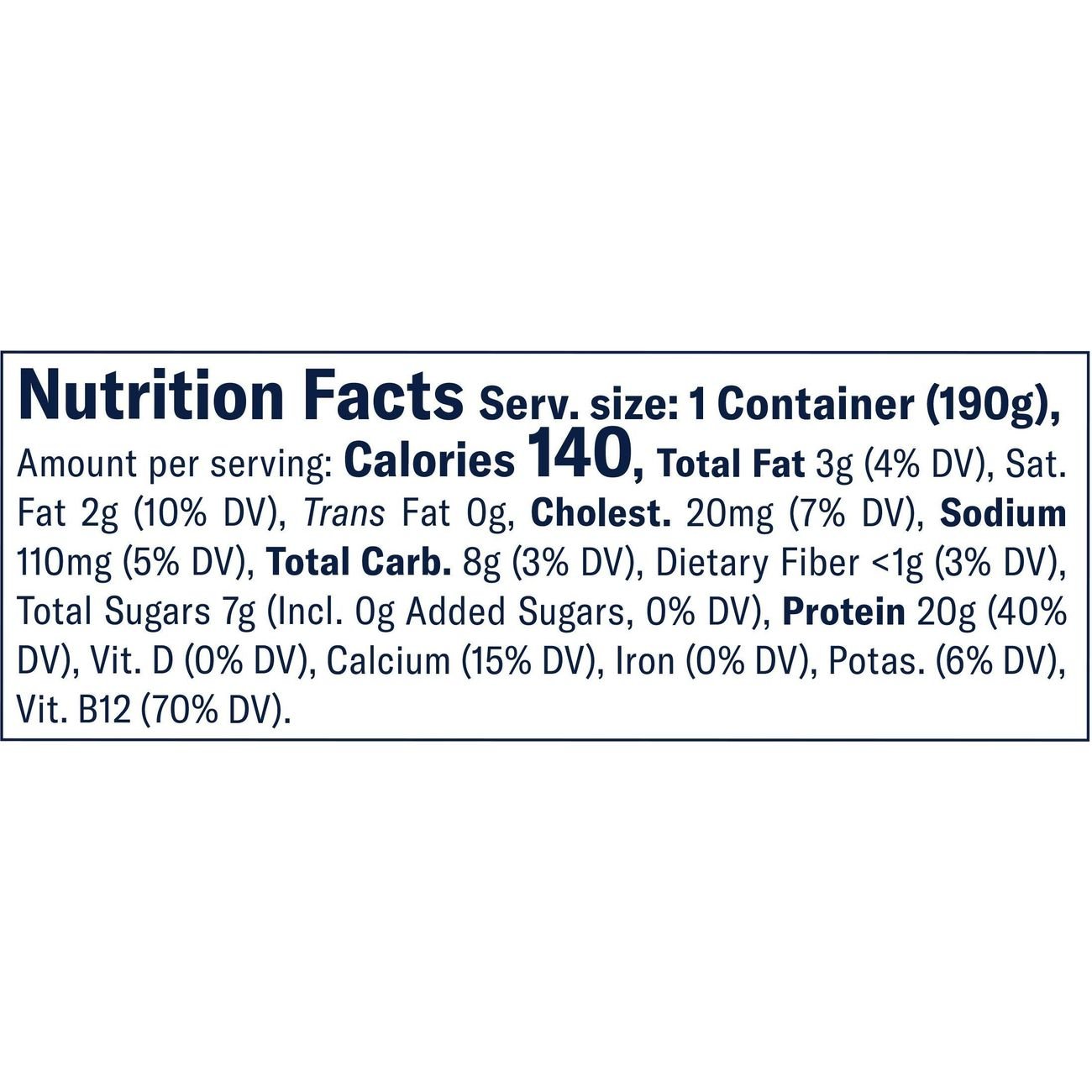 Chobani 20G Protein Zero Sugar Added Greek Yogurt - Strawberry