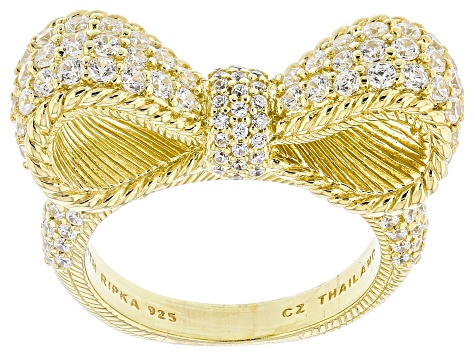 Judith Ripka Haute Collection Cubic Zirconia 14k Gold Clad Bow