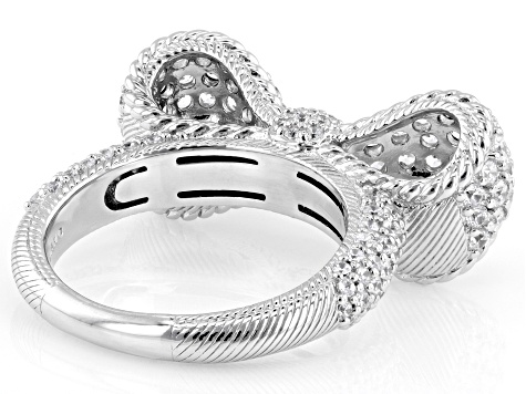 Judith Ripka Cubic Zirconia Rhodium Over Sterling Silver Haute Bow