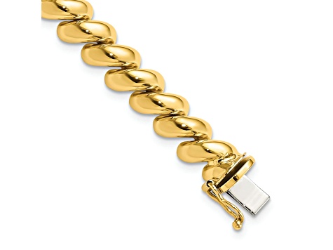 10k Yellow Gold 8mm San Marco Link 7 Inch Bracelet - 14B58A | JTV
