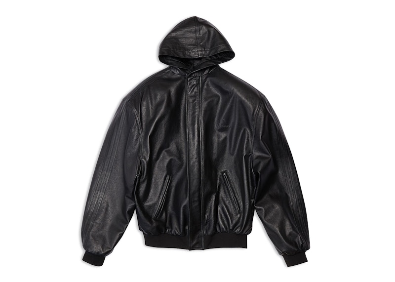 Balenciaga x adidas Leather Hooded Blouson Black - SS23 - US