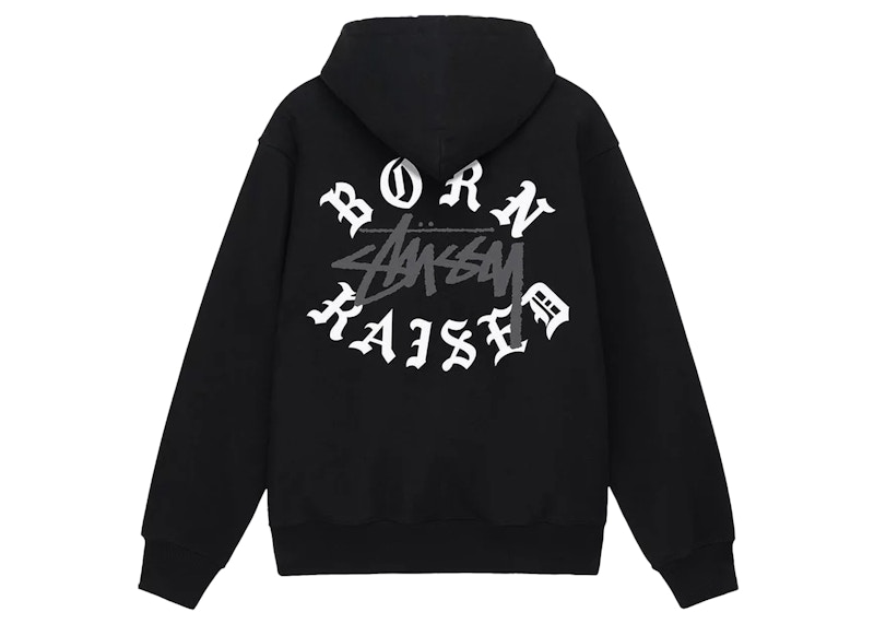 Stussy Born X Raised Logo Zip Hoodie Black メンズ - SS23 - JP