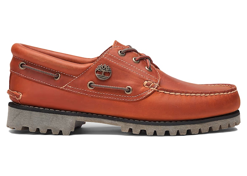 Timberland 3-Eye Lug Handsewn Boat Shoe Orange Men's - TB0A2PDQ