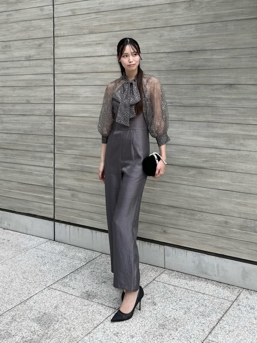 セール】【LEJA】ドット柄スパンコールパフスリーブボレロ