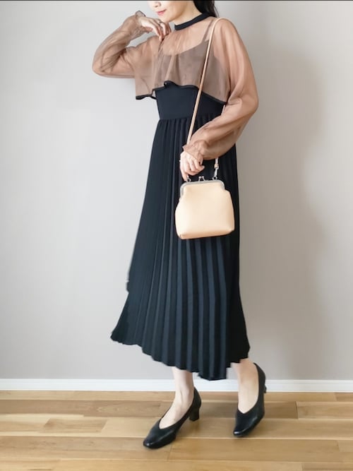 セール】【LEJA】2WAYブラウスプリーツキャミワンピースセットアップ