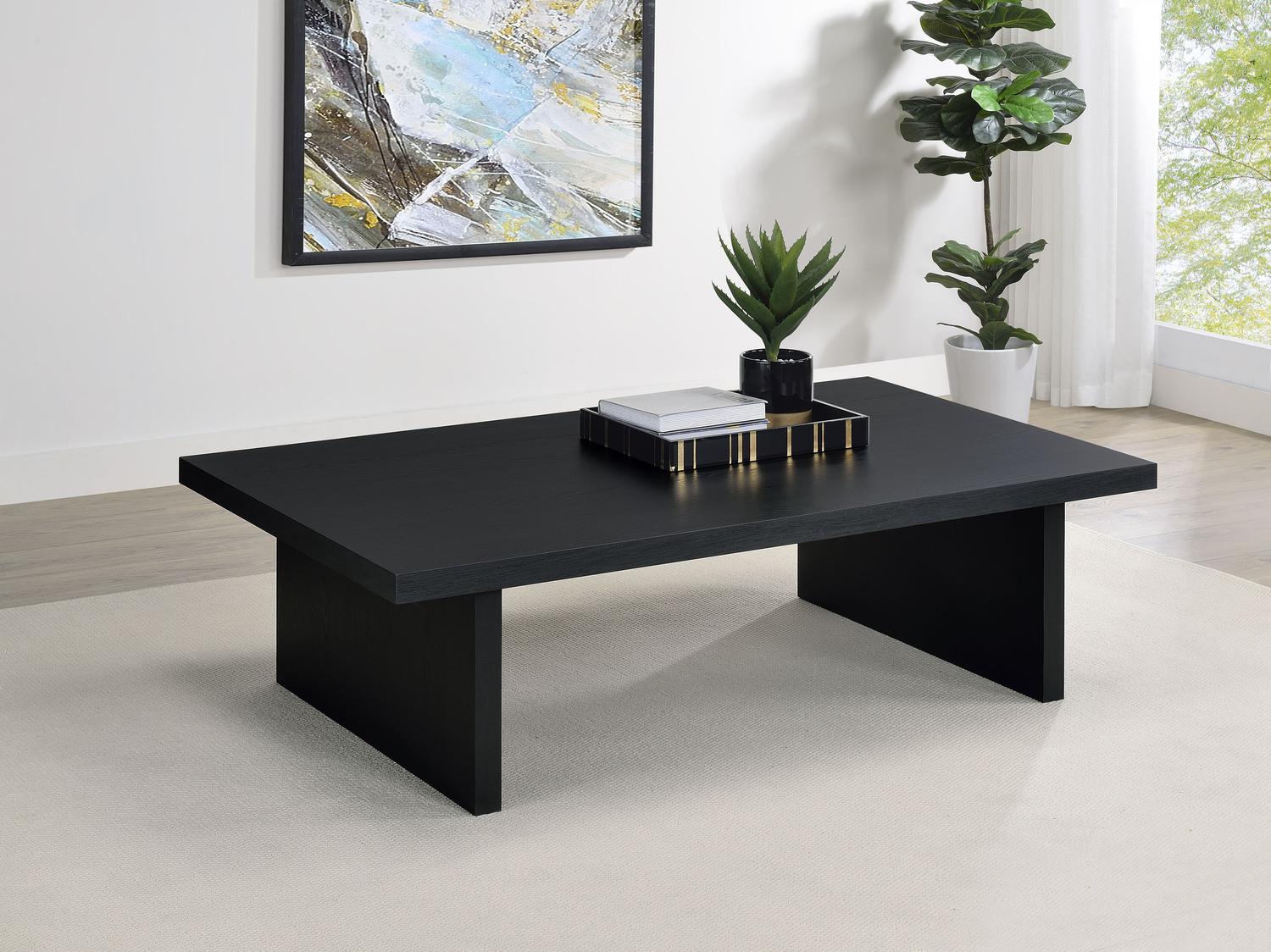 COASTER Max Rectangular Engineered Laminate Coffee Table Black