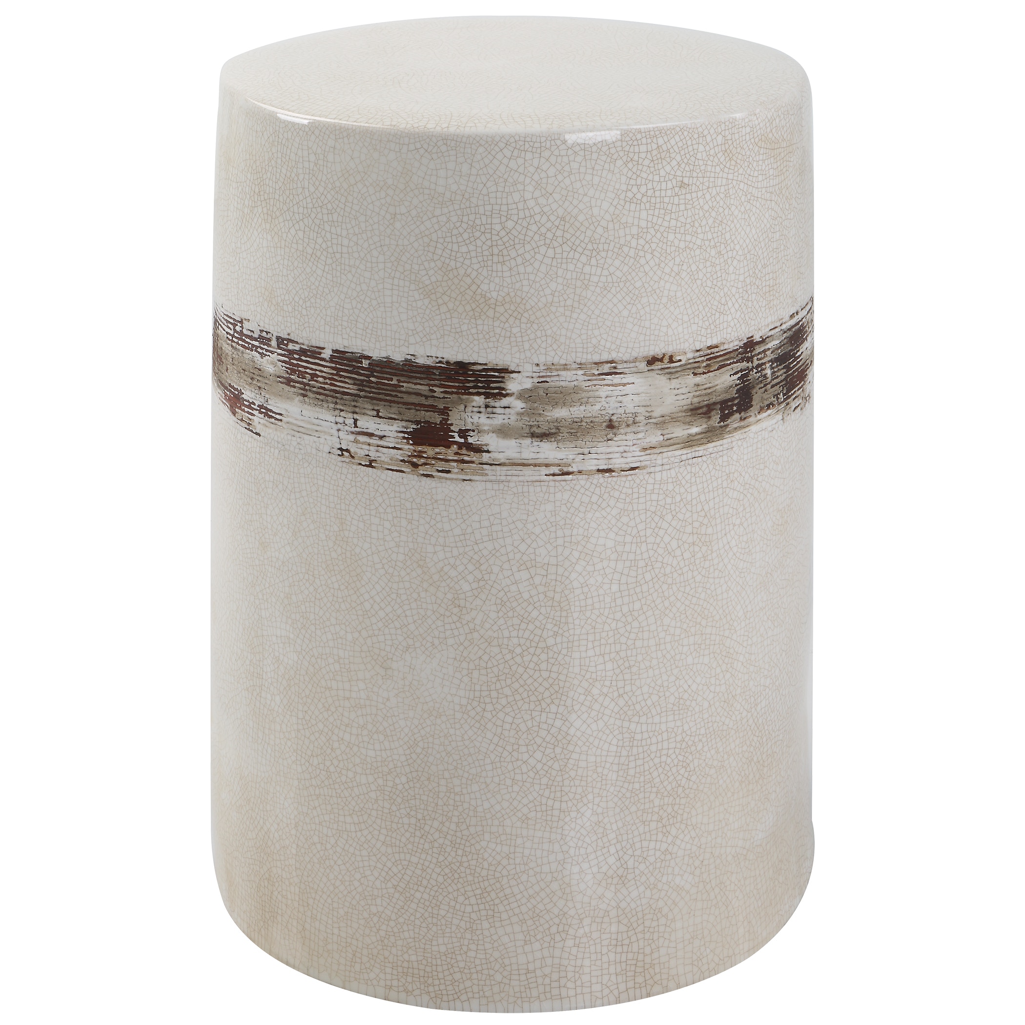 Uttermost Living Room Comanche White Ceramic Garden Stool 25287