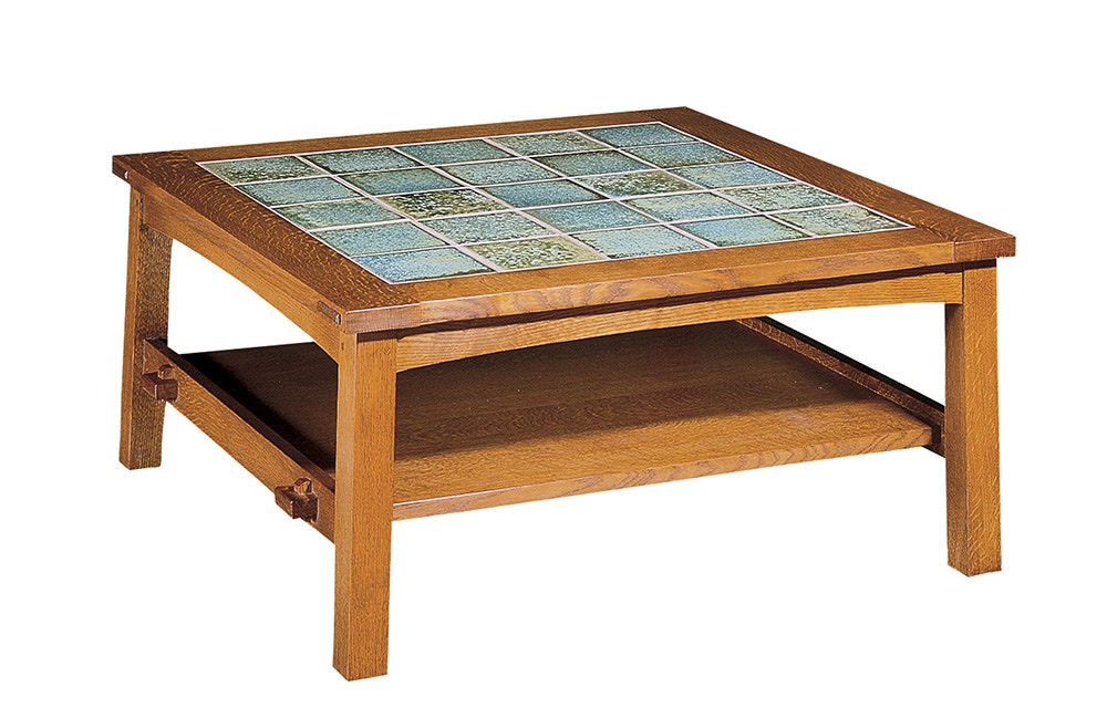Stickley Living Room Coffee Tables Tile Top Cocktail Table 89-579