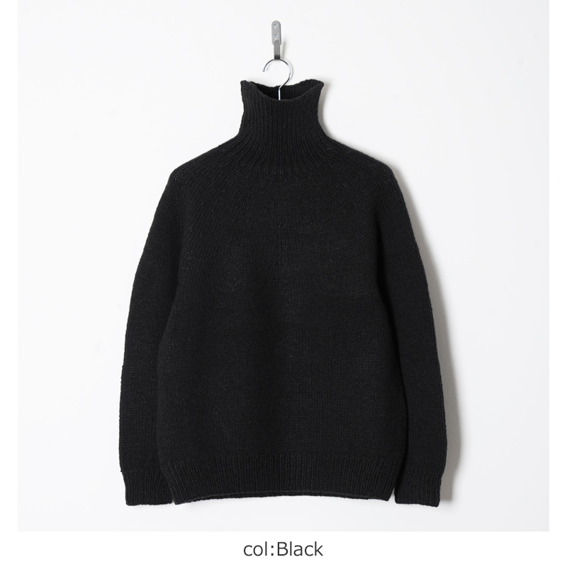 COMOLI (コモリ) カシミヤ和紙 ハンドタートルネックニット