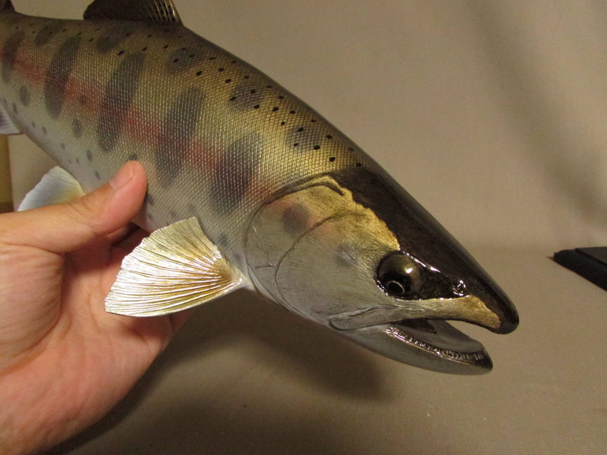 ハンドメイド 39cmヤマメ壁掛け 魚模型 フィギュア レプリカ 釣り