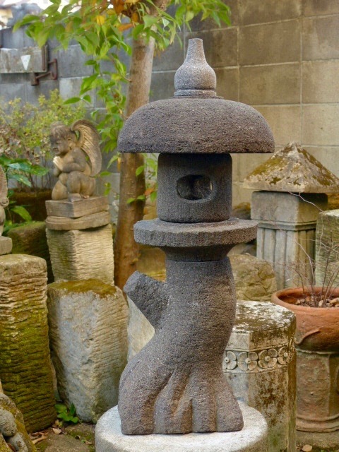 石灯篭・時代石灯篭・庭石】オブジェ箱庭苔玉造園飾り石石造り茶庭坪庭