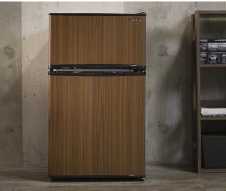 新品】【新品】2ドア 冷凍/冷蔵庫 90L 木目調 Grand Line グランド