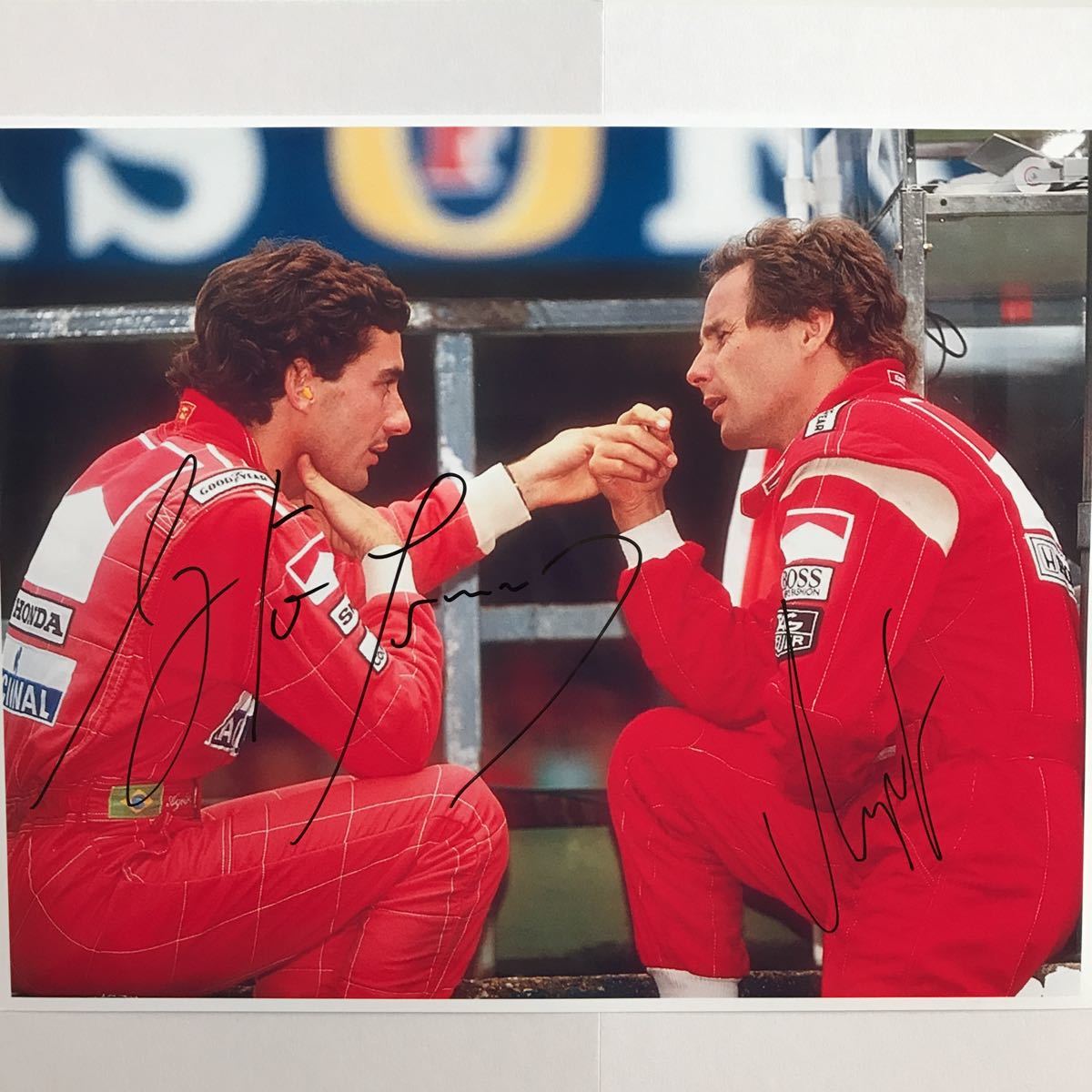 アイルトン・セナ＆ゲルハルト・ベルガー直筆サイン入り写真の落札情報