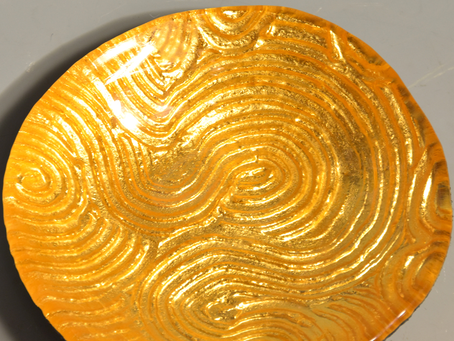 益子焼作家 坂田甚内 ガラス波状紋四方皿 箱なし 益子焼作家 坂田