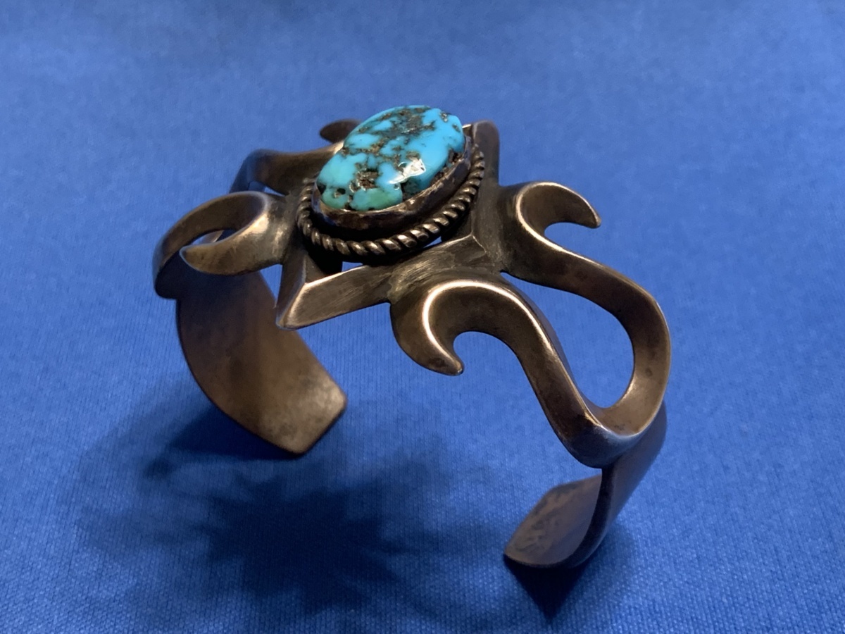 インディアンジュエリー◇【ターコイズ付き サンドキャスト シルバー