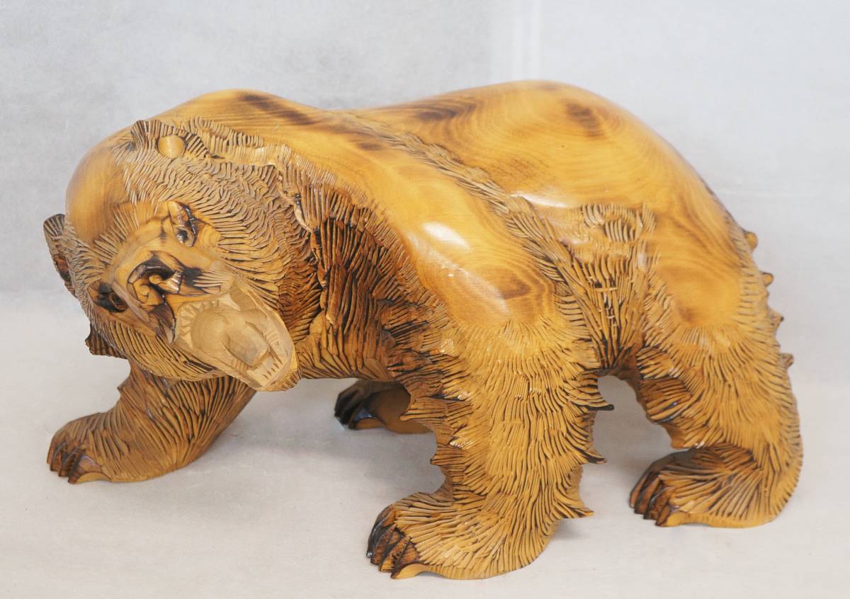 アイヌの木彫りの熊 大中小5体 大40×25×25 アイヌの木彫りの熊