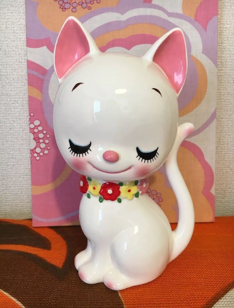 内藤ルネ 猫 貯金箱 昭和レトロ RUNE 内藤ルネ猫ネコ貯金箱昭和レトロ