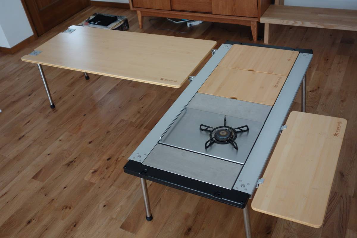 snowpeak IGTテーブルフレームロングと400脚とウッドテーブルセット