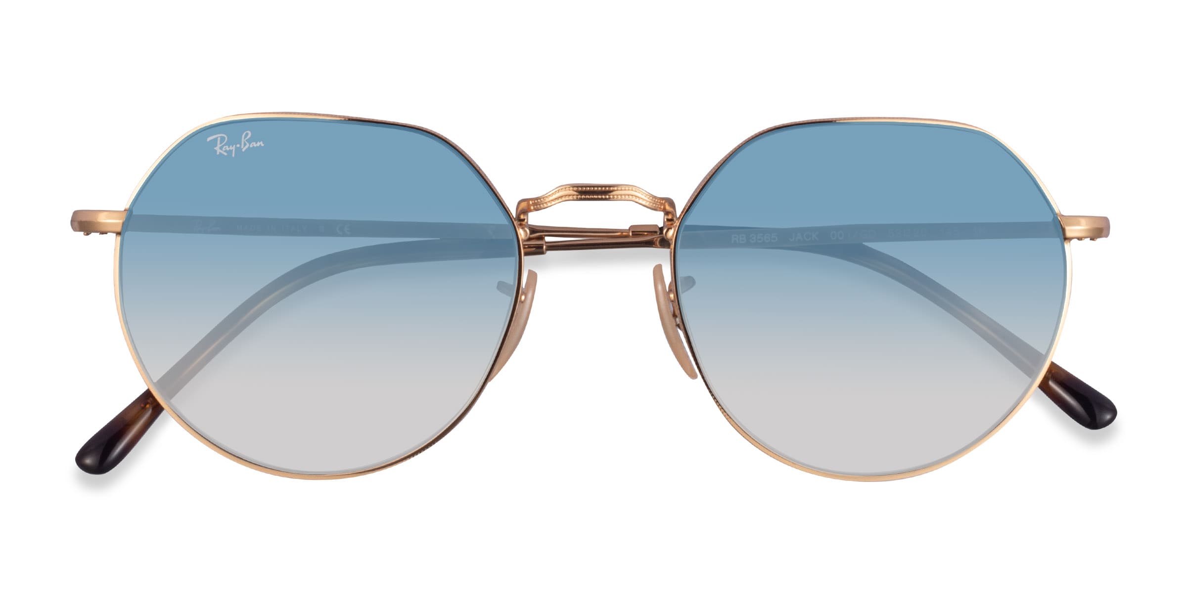 Ray-Ban RB3565 Jack - Geometric Gold Frame Prescription Sunglasses