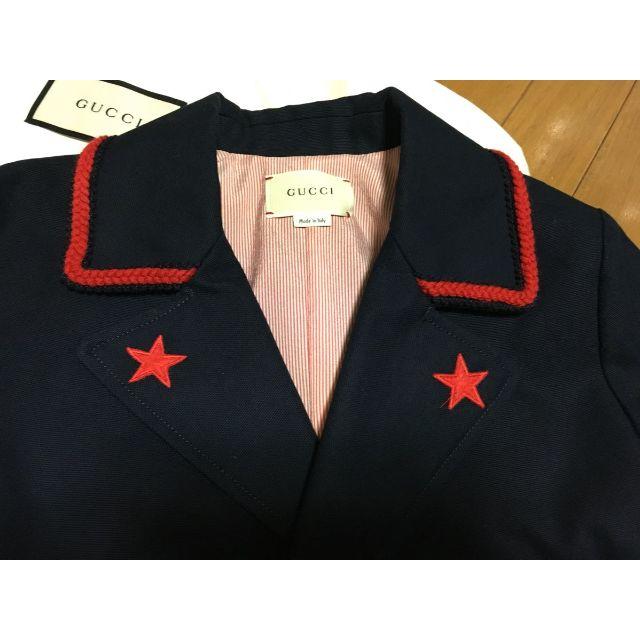 GUCCI - ○Gucci16SSネイビー赤ライン×袖タイガーPコート○キッズ12