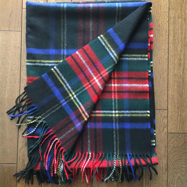 ジョンストンズ大判ストール ブラックスチュアート